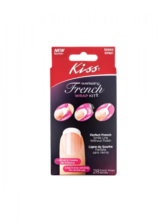 Набор для французского маникюра с узкими белыми смайлами Kiss Everlasting French Wrap Kit